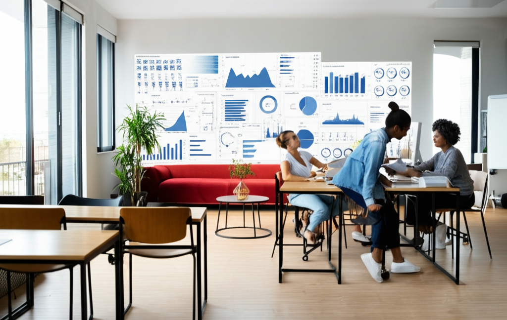 Students learning digital skills